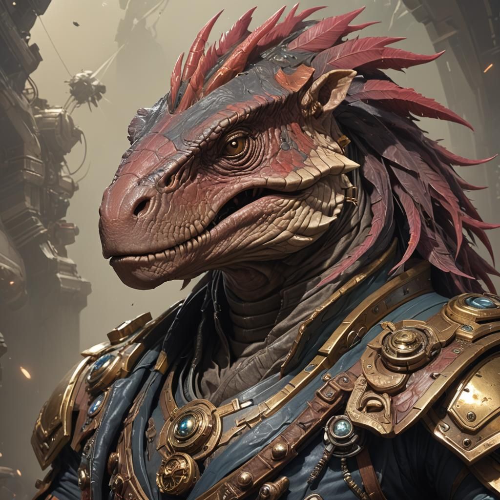 Space Pirate Creature Portrait in Detailed Digital Art