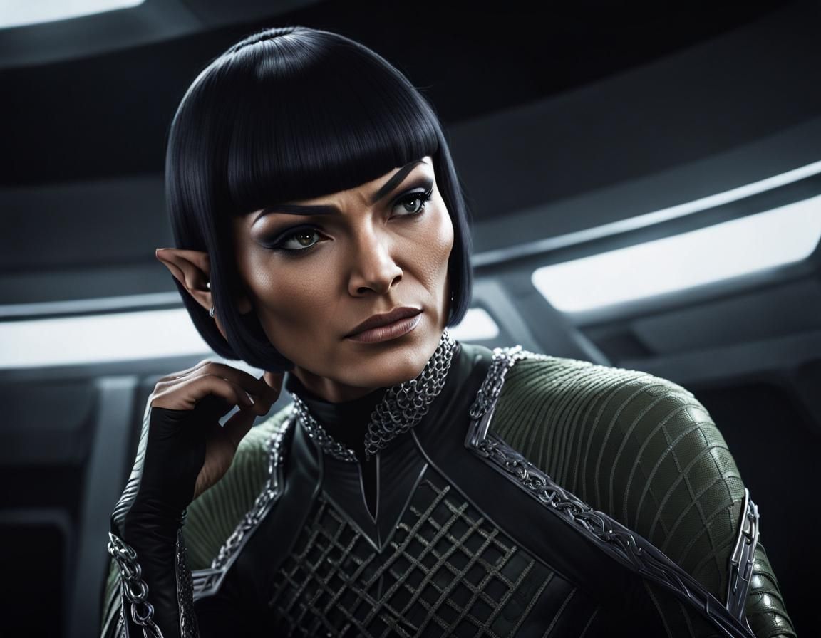Detailed Portrait of a Romulan on a Starship