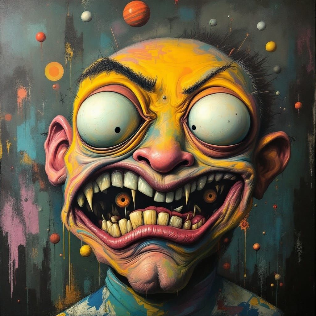 Surreal Portrait of a Distorted Face