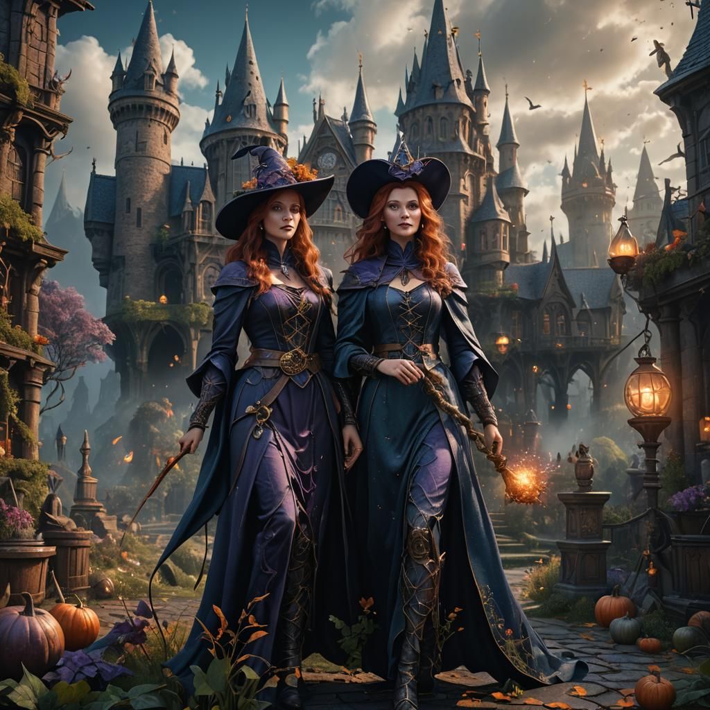 Fantasy Good Witches in Detailed Matte Painting