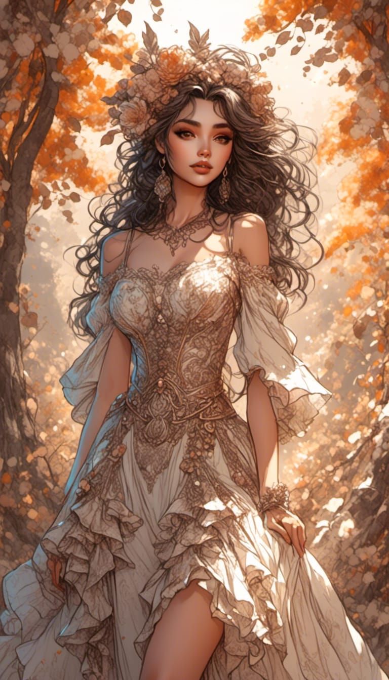 Anime Gypsy Character Portrait in Comic Style