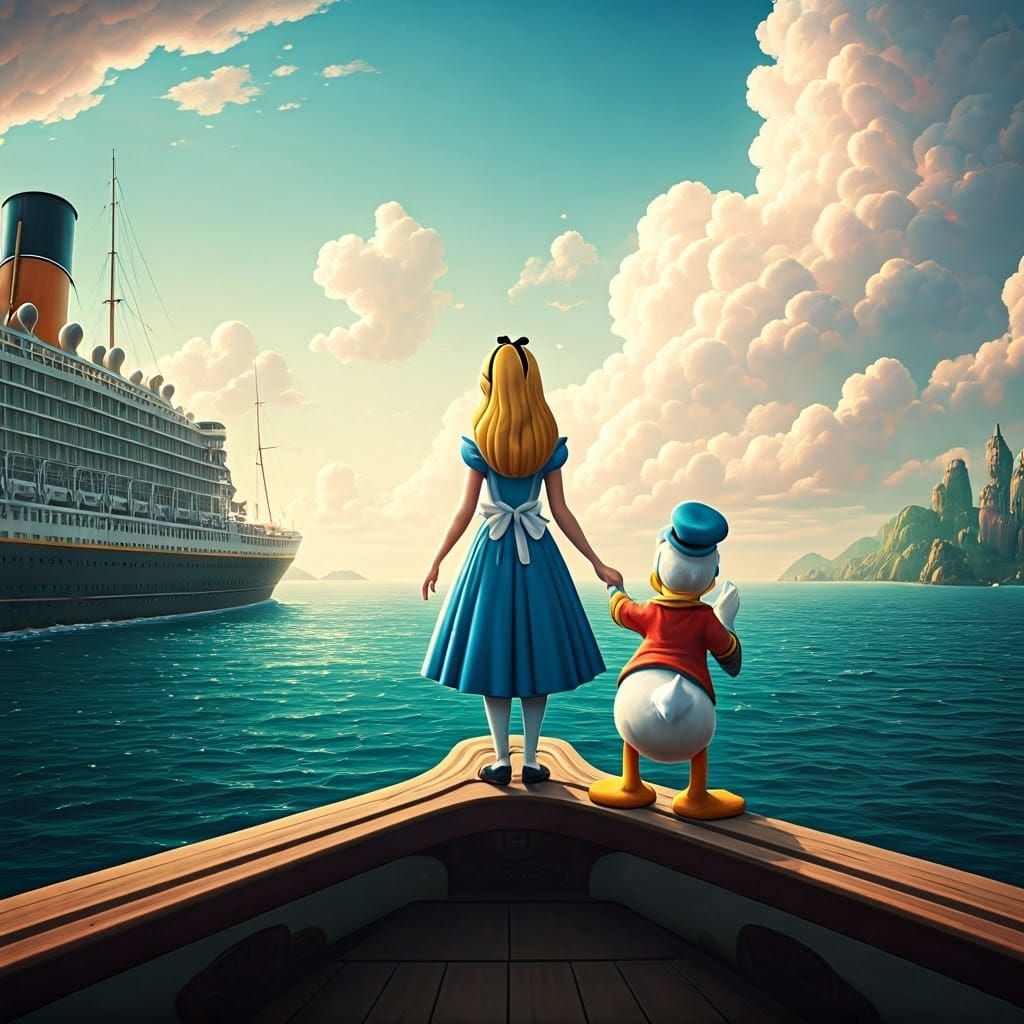 Alice and Donald Duck's Whimsical Cruise Adventure