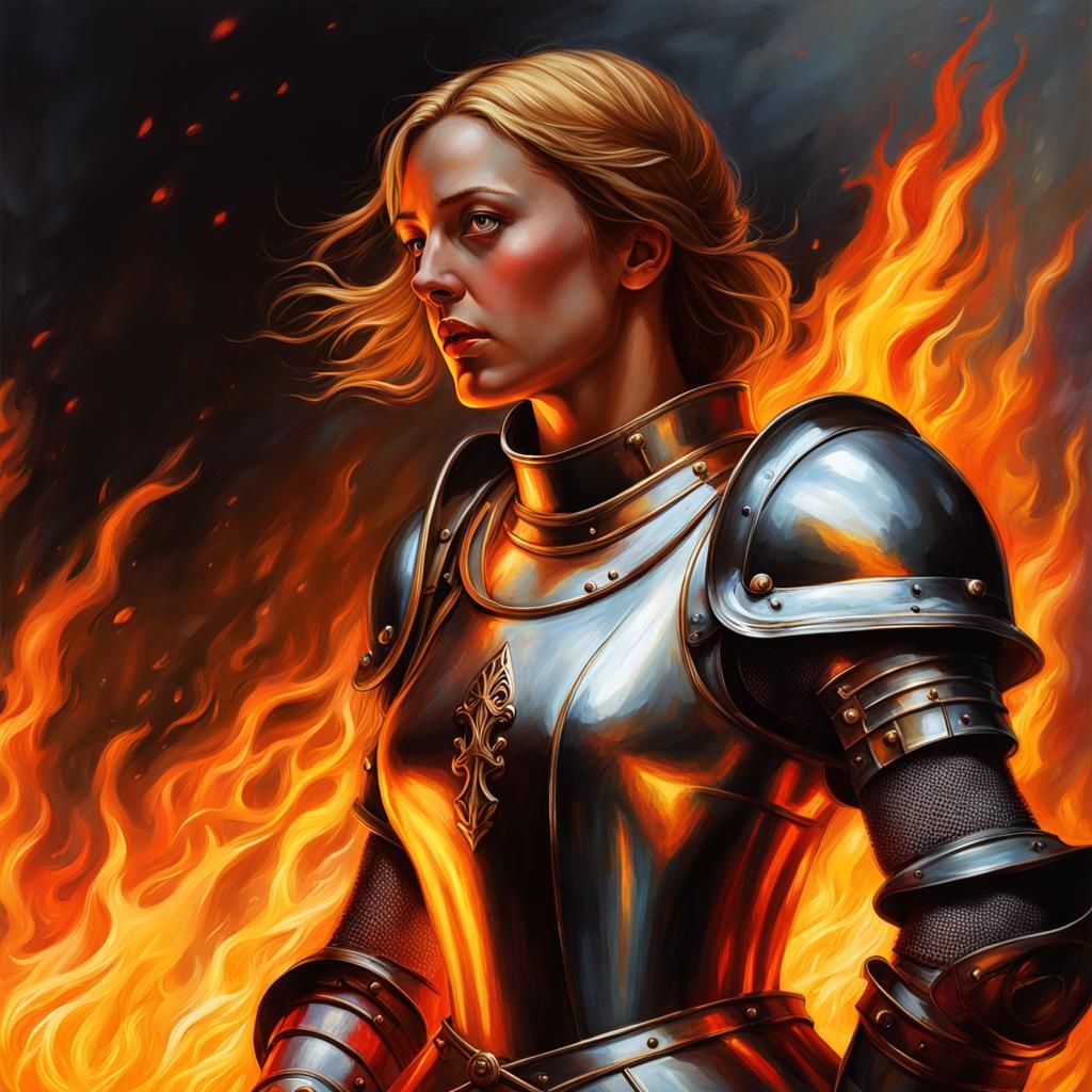 A portrait of Joan of Arc.