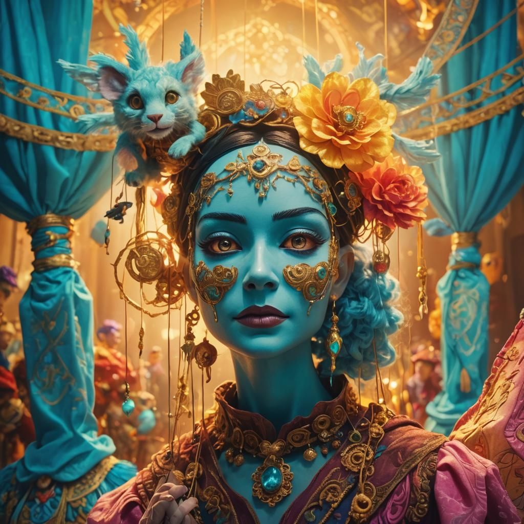 Fantasy Puppet Master in Colorful Digital Art