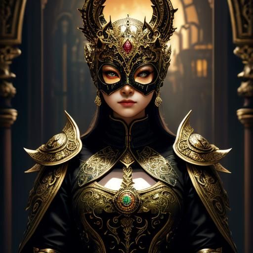 Ornate Mask in Photorealistic Style with Dramatic Lighting