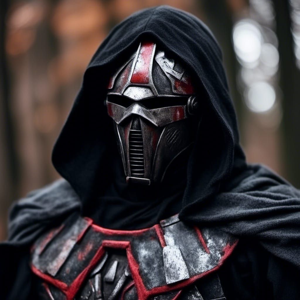 Masked Figure in Futuristic Knight Armor