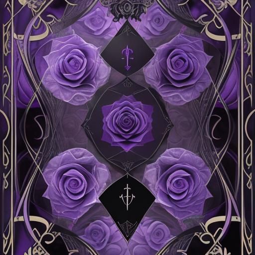 Gothic purple rose tarot cards