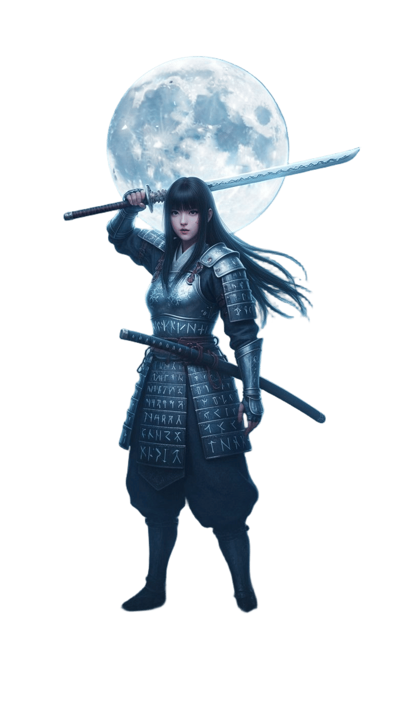 Surreal Japanese Myth: Female Warrior with Naginata