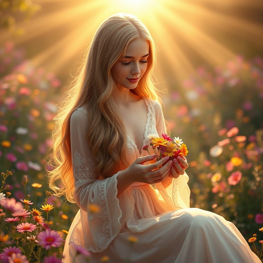 Gentle Garden Goddess in Dreamy Paradise