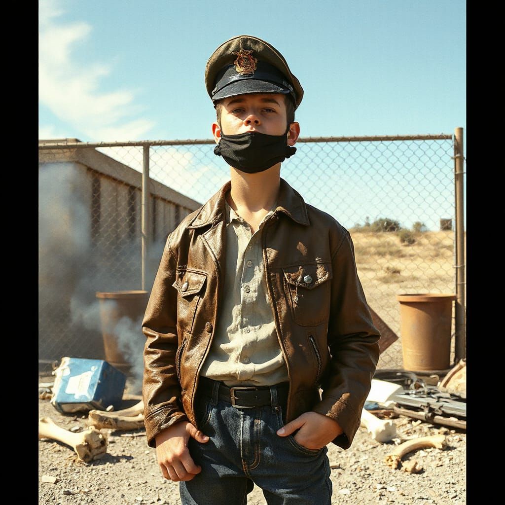 Boy in Biker Gear: Rebellious Spirit in Sunshine