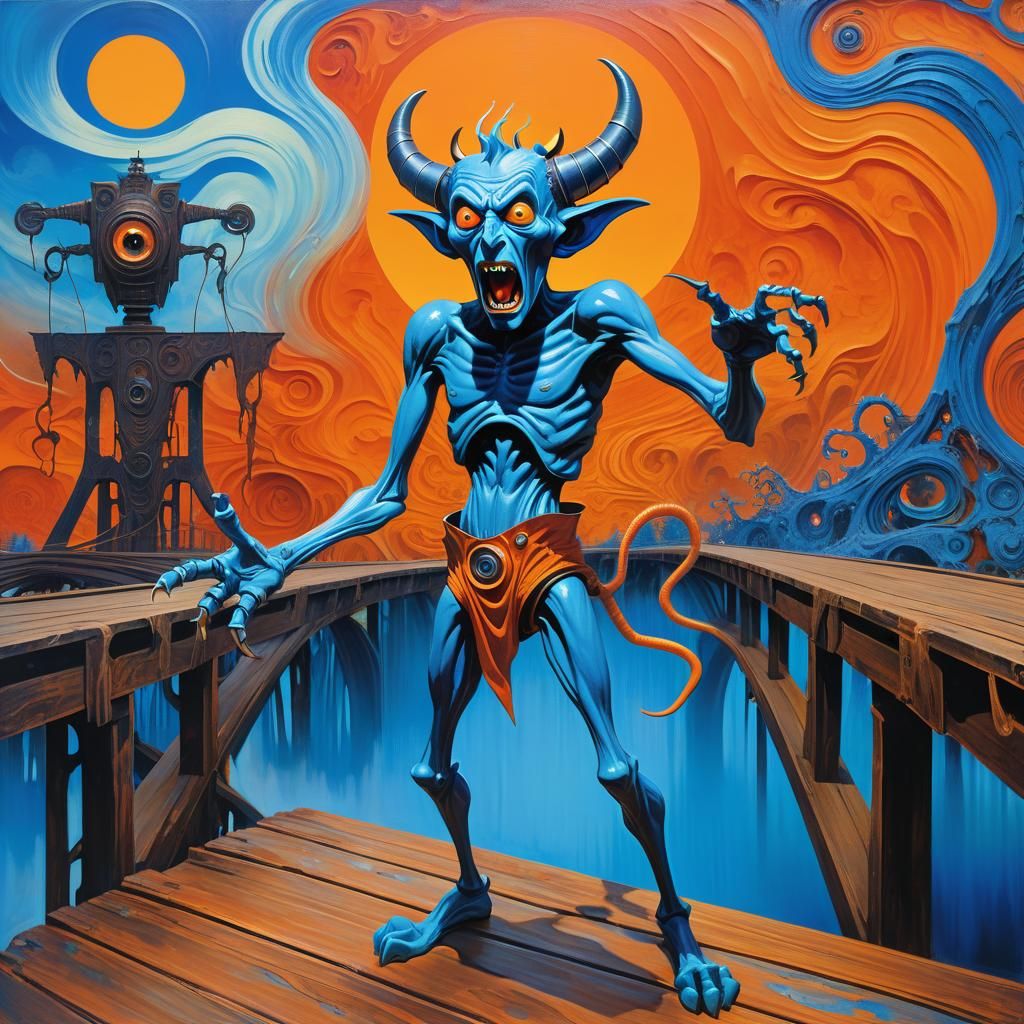 Tiefling's Scream: Expressionist Anthropomorphic Art