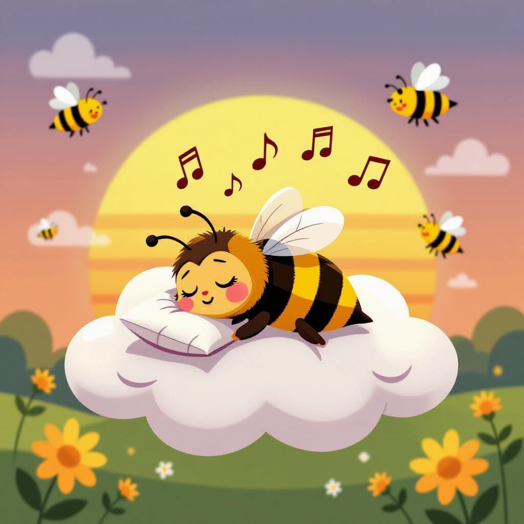 Sleepy Bee's Musical Dream on a Cloud