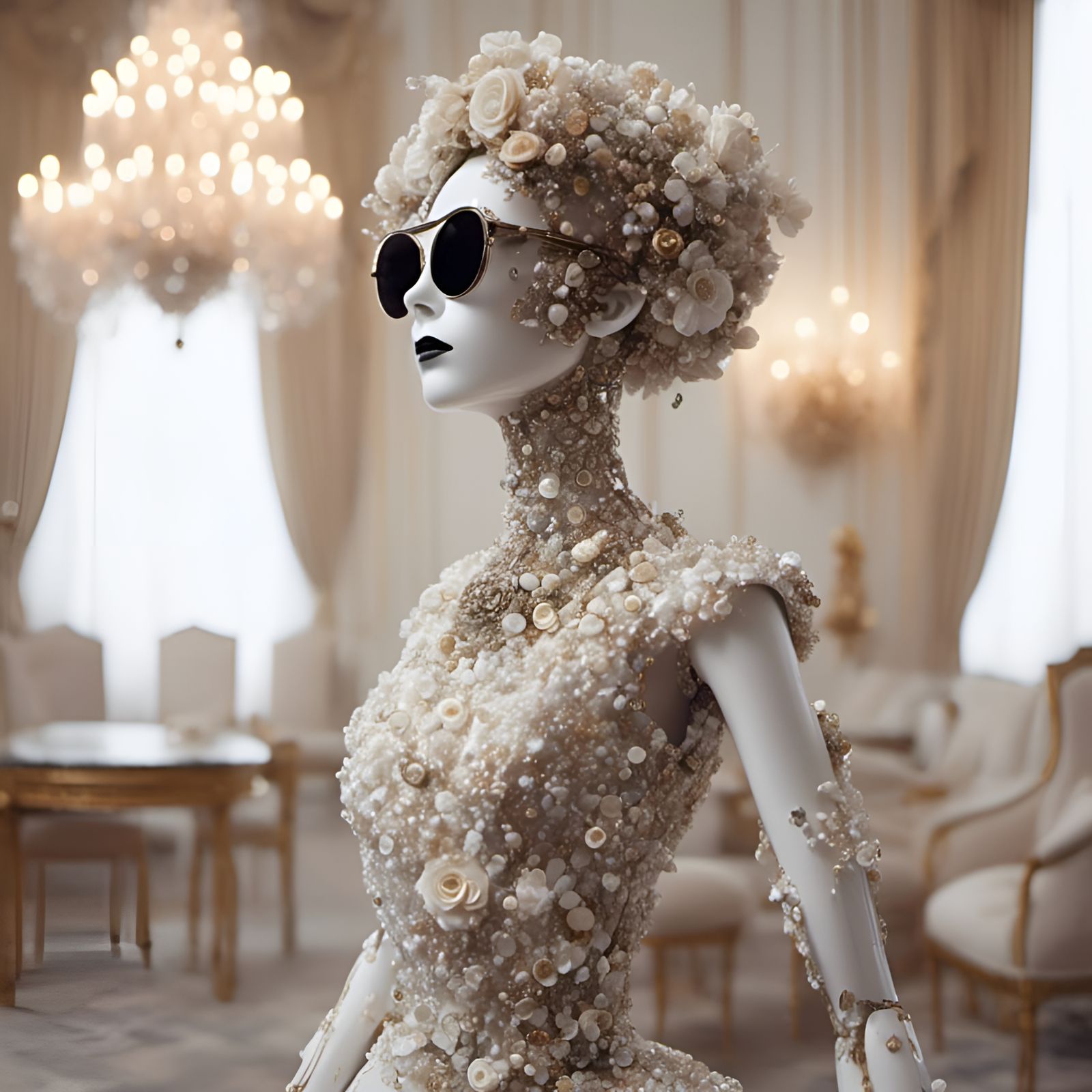 Humanoid Robot in Coco Chanel Dress