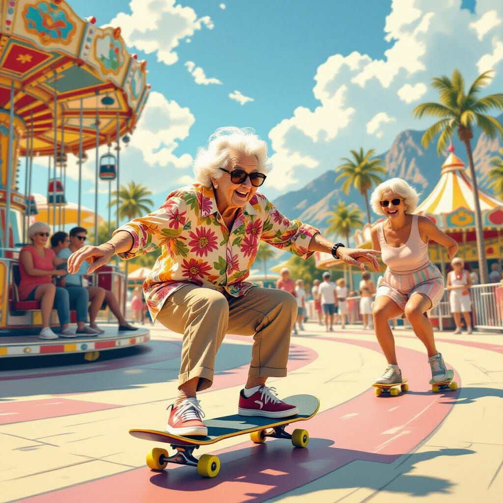 Active Seniors Enjoying Life in Vibrant Landscapes