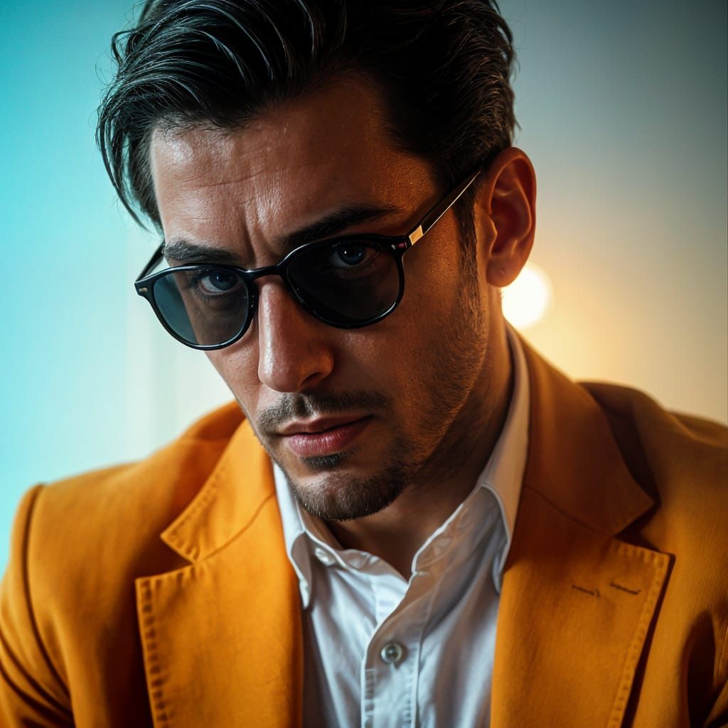 Epic Italian Mafia Figure in Cinematic Film Style