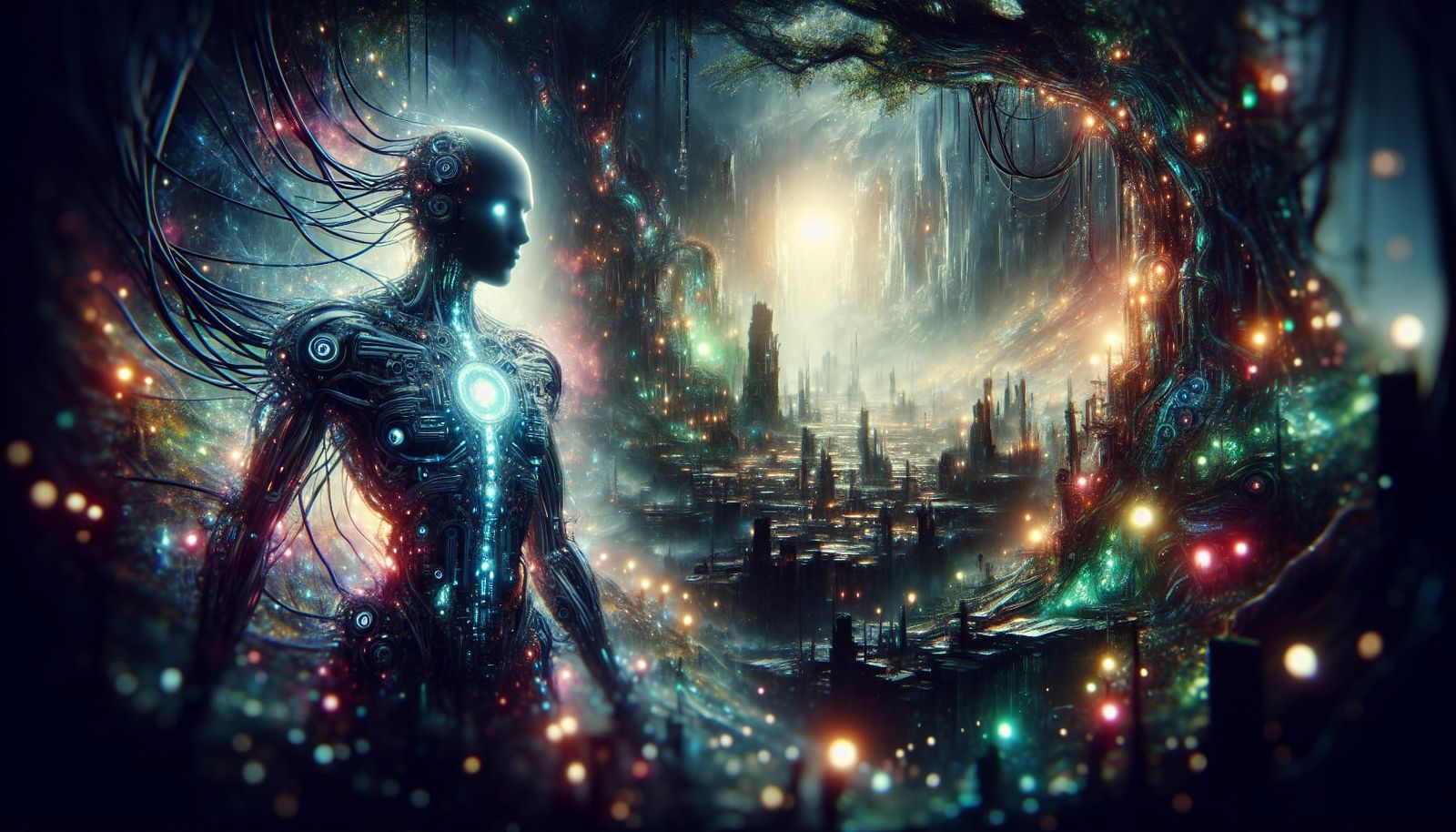 Ecopunk AI Movie Poster in Gothic Horror Style