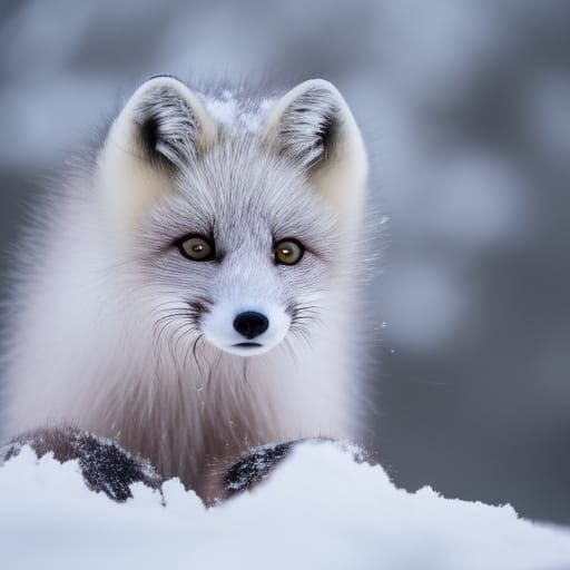 Arctic Fox Cub Playtime in the Snow