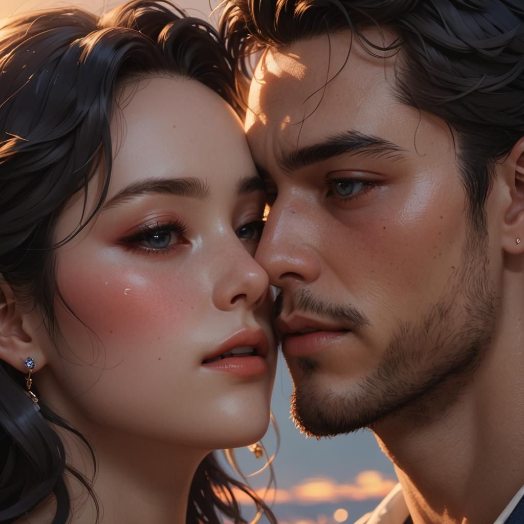 Anime Style Portrait of a Couple with Piercings