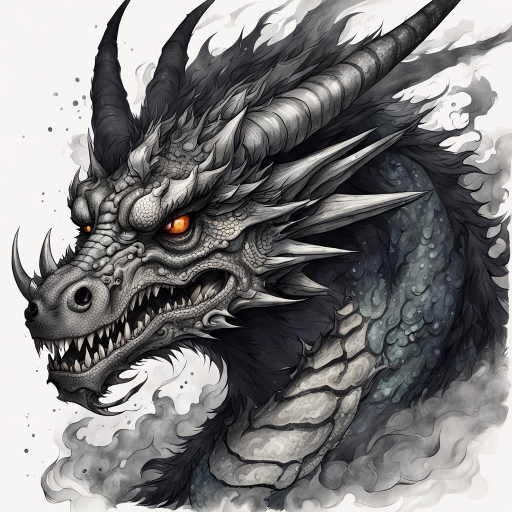 Dragon with Scars and Smoke