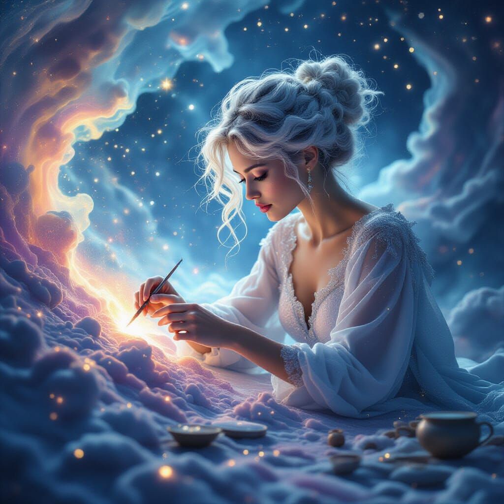 Celestial Architect Crafts a Nebula with Starlight