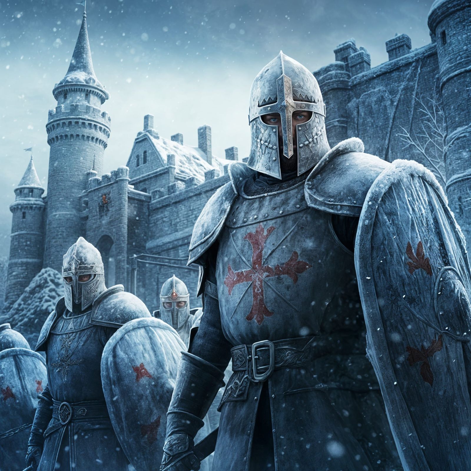 Frosty Knights Defend Winter Castle in Sober Medieval Splend...
