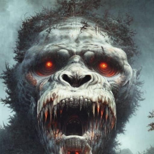 Immortal Sasquatch Demon in Doré Style