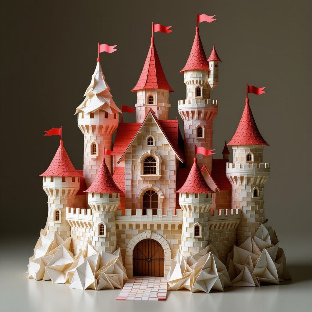 Hyper-Realistic Paper Castle in 3D