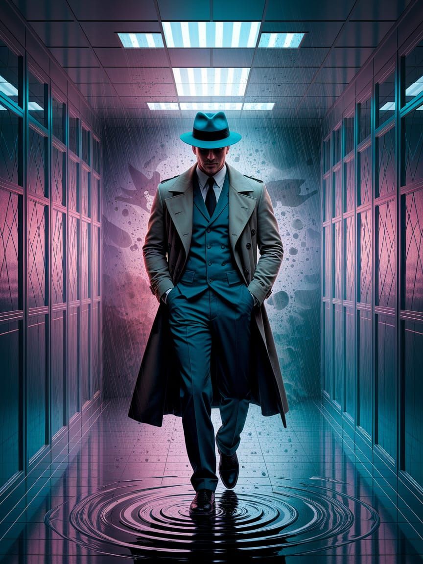 Mystic Detective in a Stained Glass Dreamscape