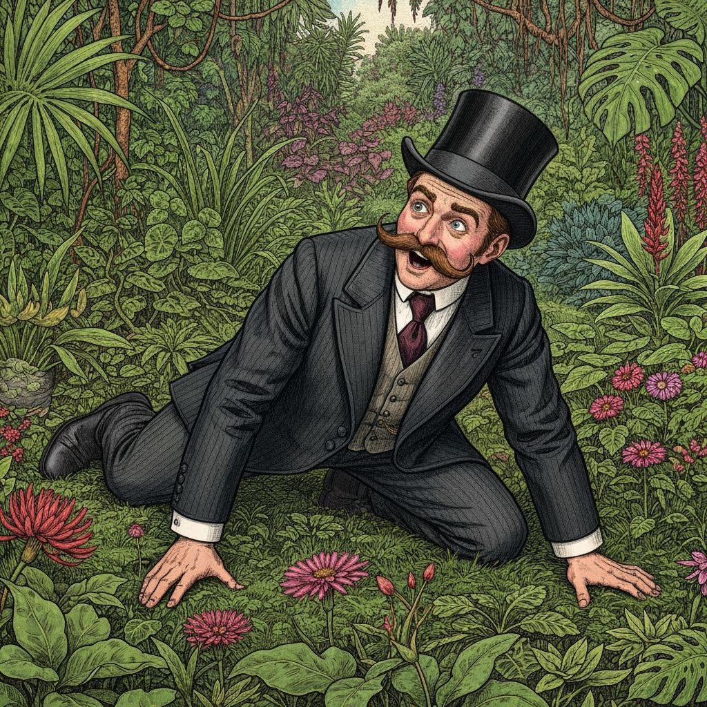 Edwardian Gentleman's Jungle Crawl in Sepia