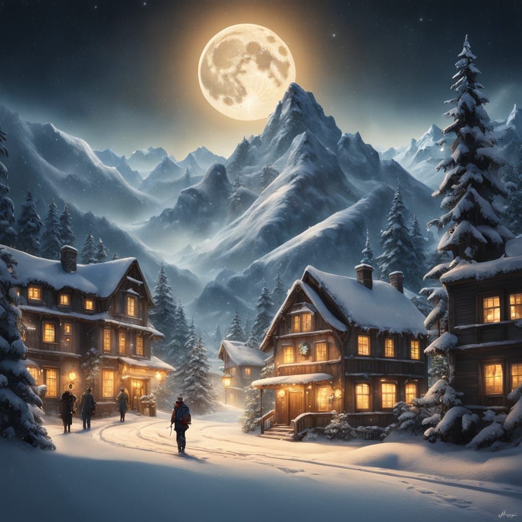 Winter Wonderland in Soft Moonlight