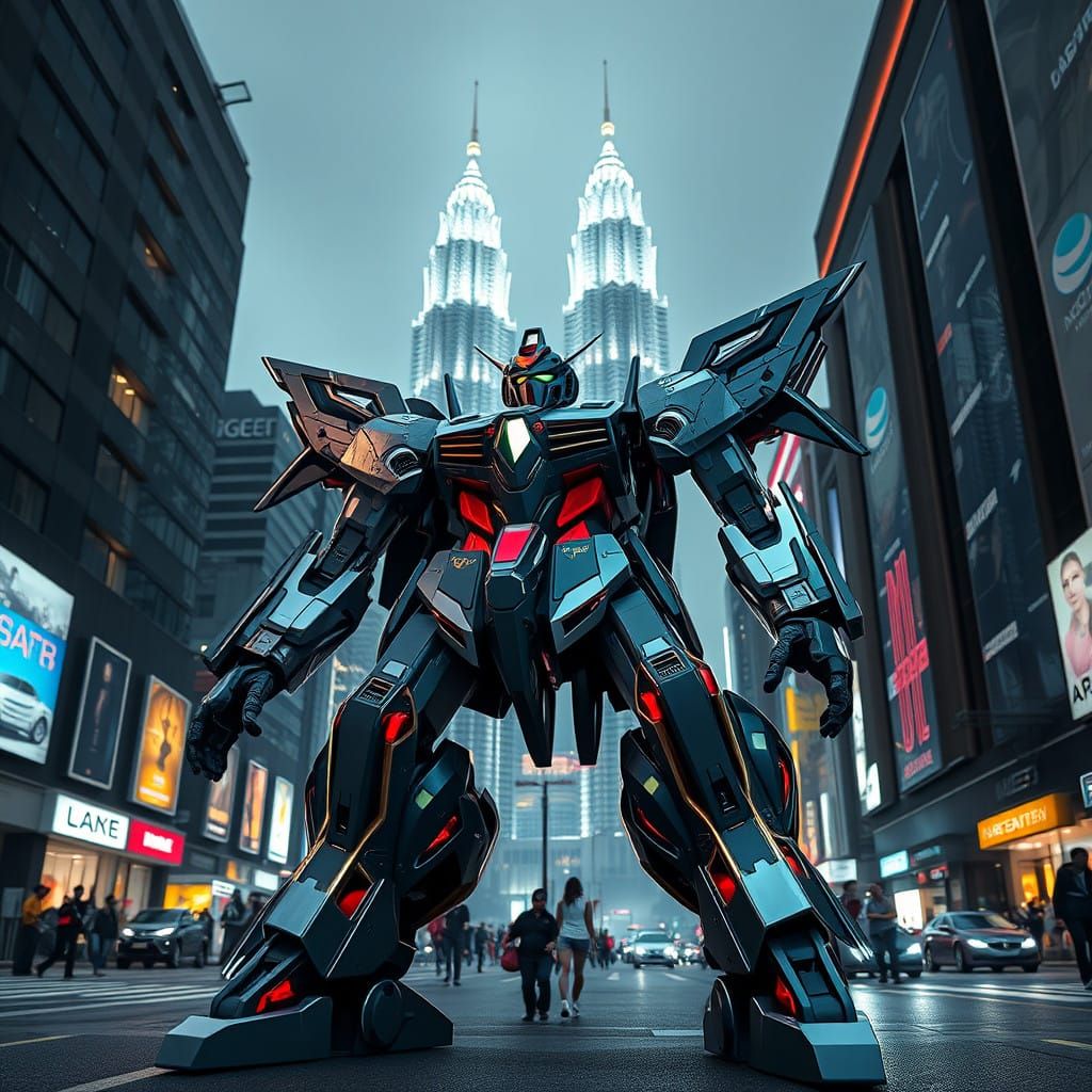Gundam Barbatos in Futuristic Kuala Lumpur