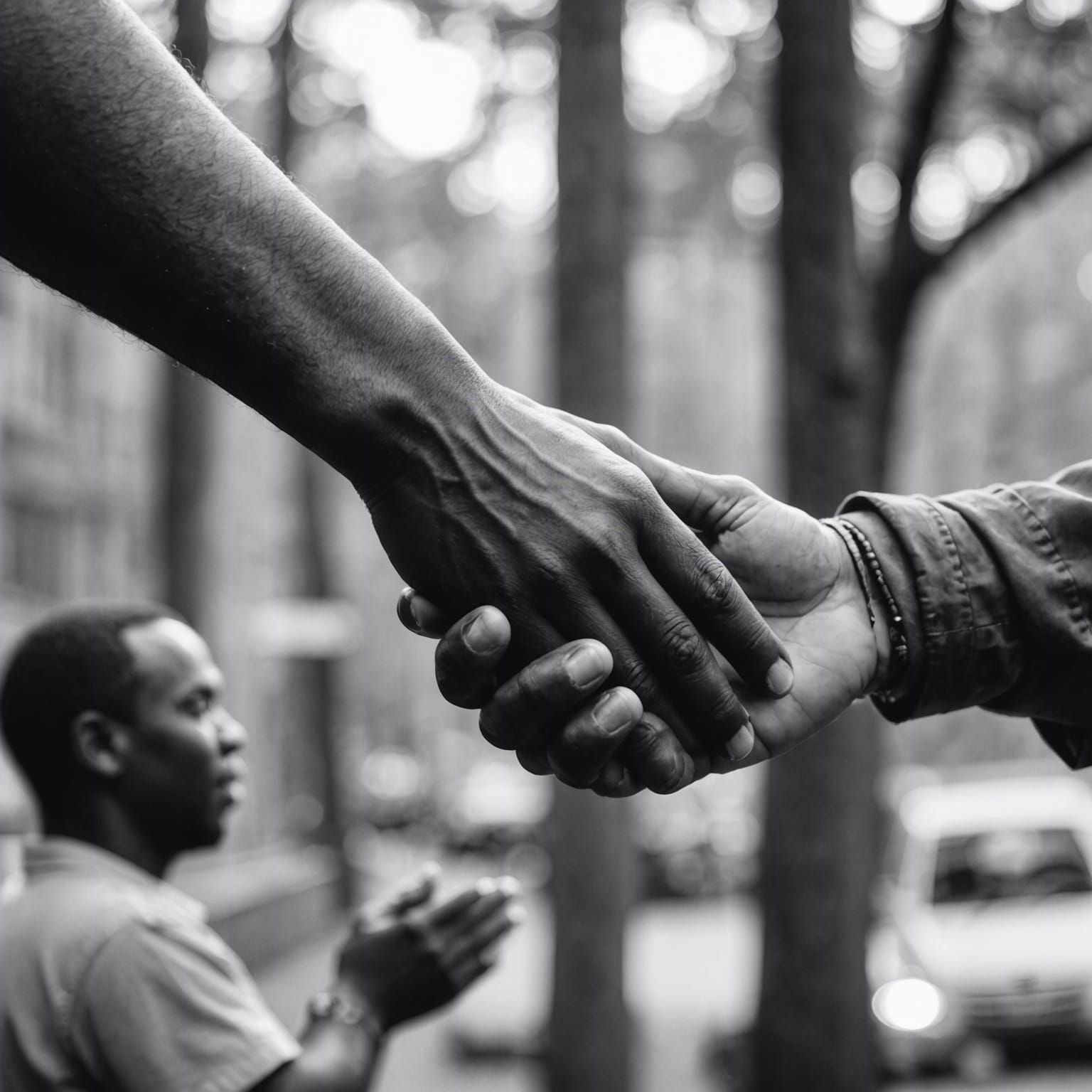 Watercolor High Five in Black and White