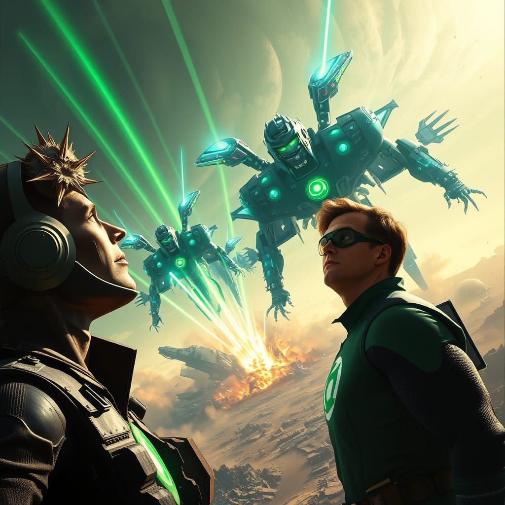 Green Lantern Hal Jordan Encounters Biomechanical Aliens