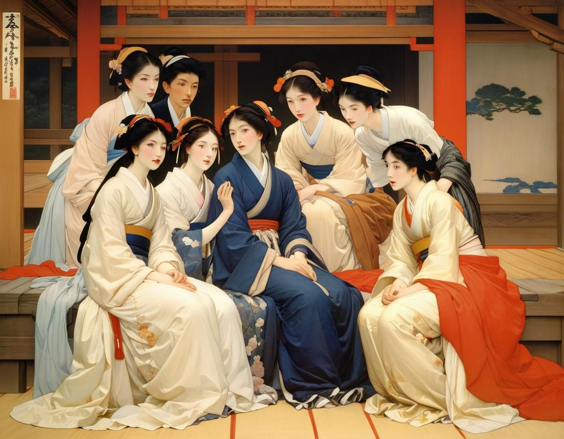 Baroque Rococo Meets Ukiyo-e Art Styles