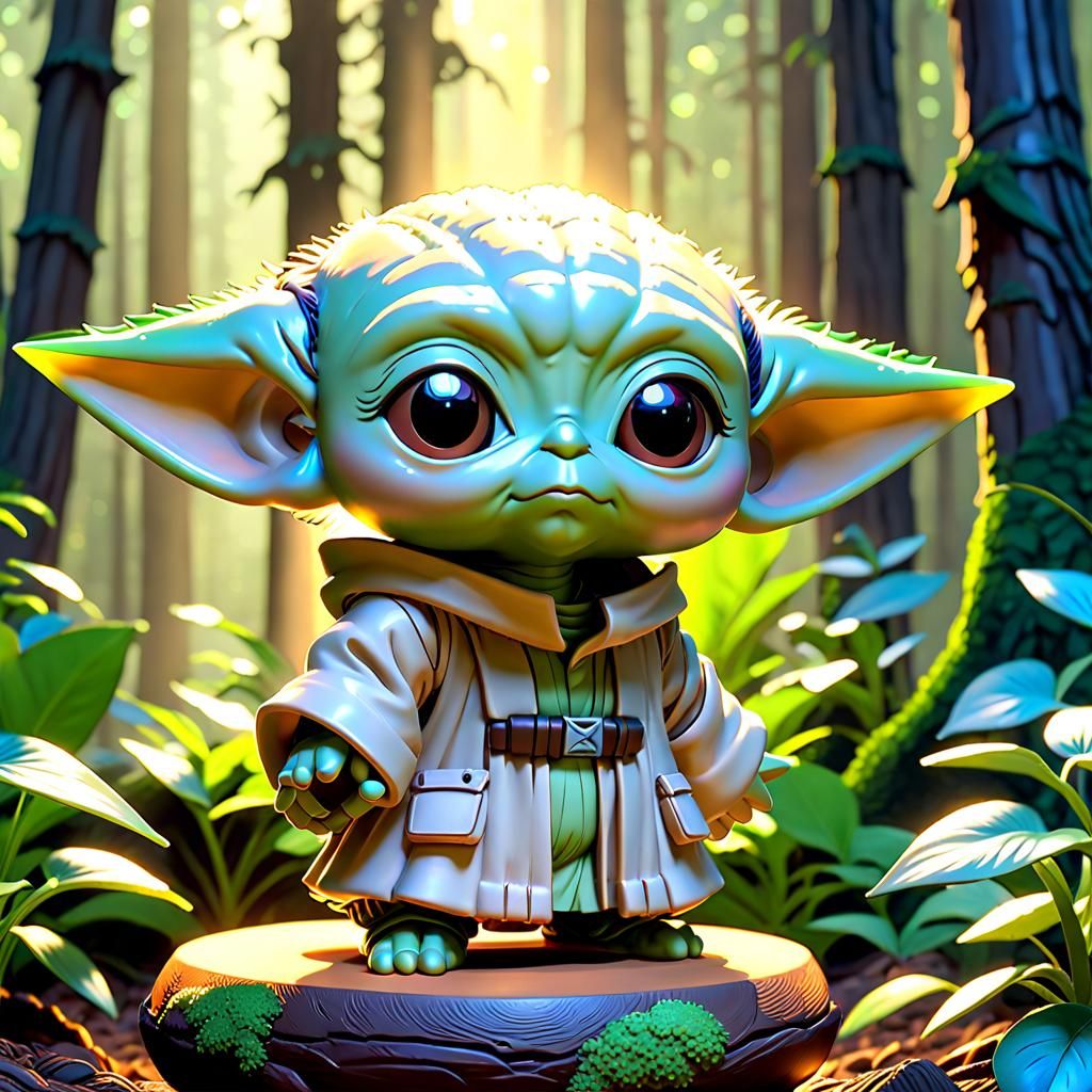Cute Baby Yoda Action Figure