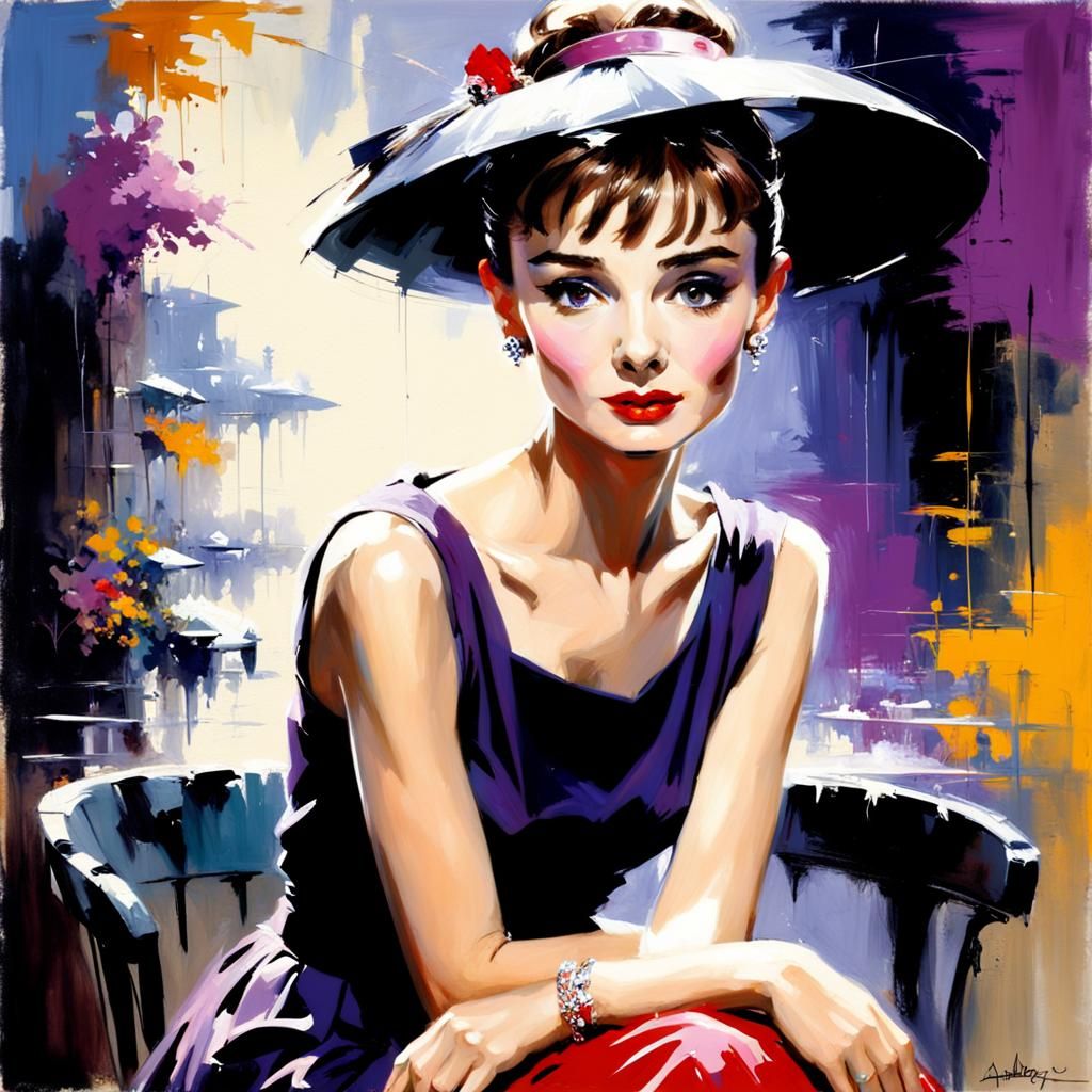 Audrey Hepburn in Film Noir Style