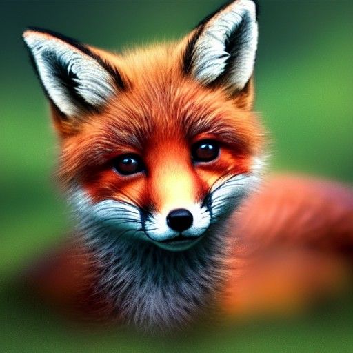 Detailed Matte Painting of a Baby Fox