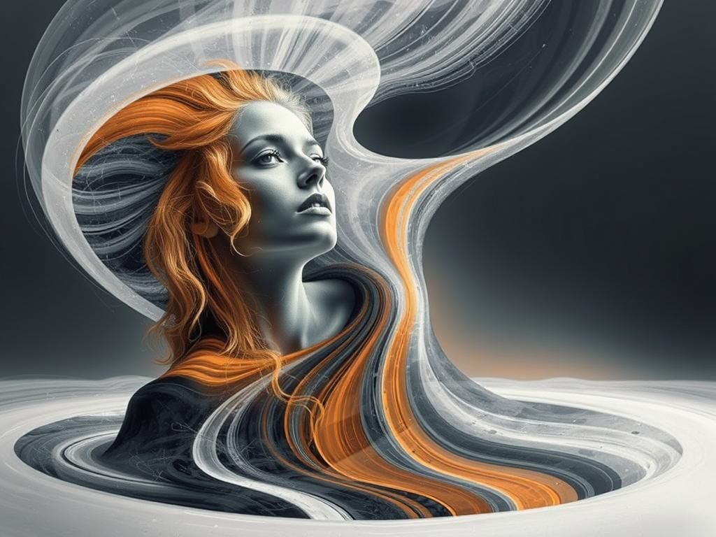 Photorealistic Black and White Portrait of a Woman