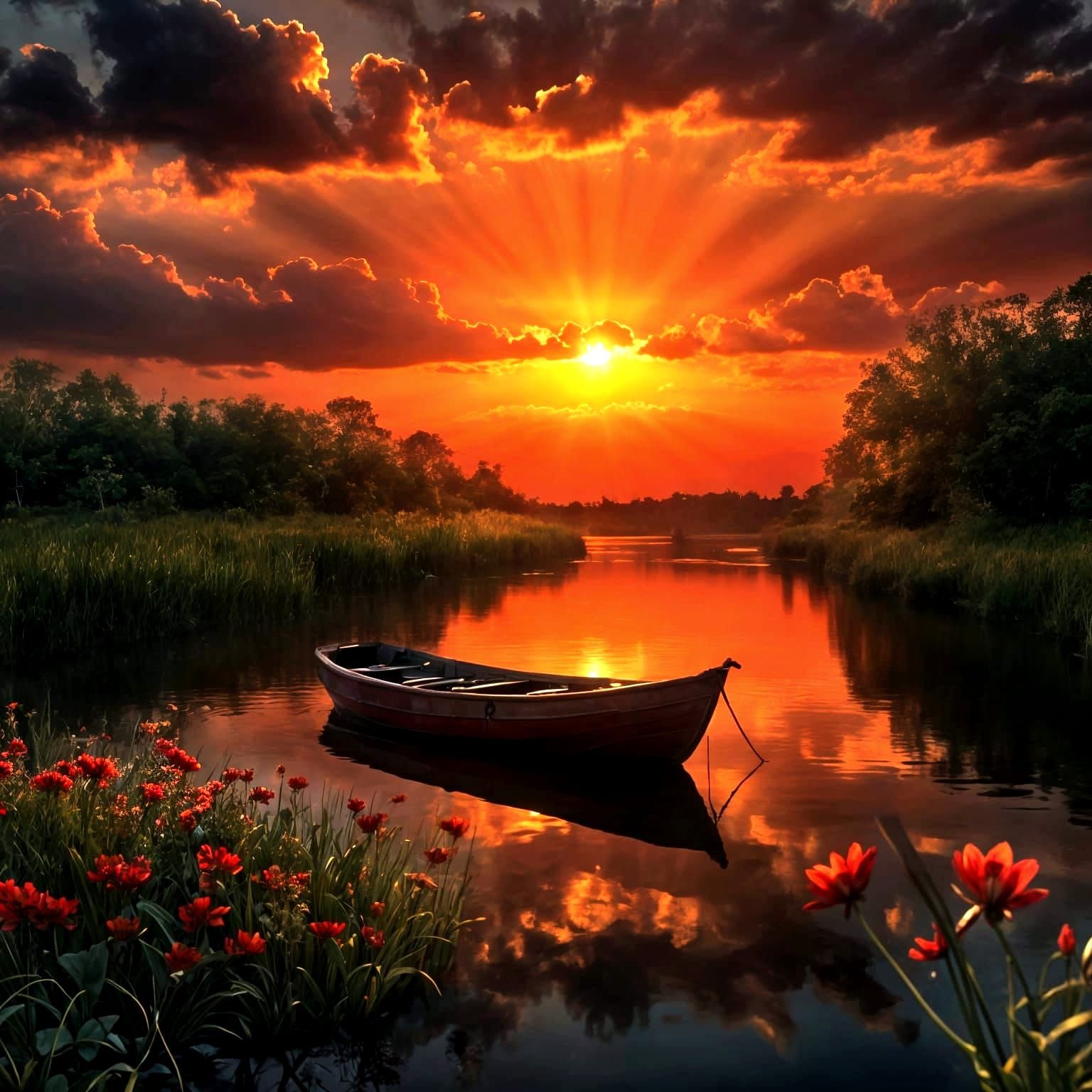 Stunning Marshland Sunset