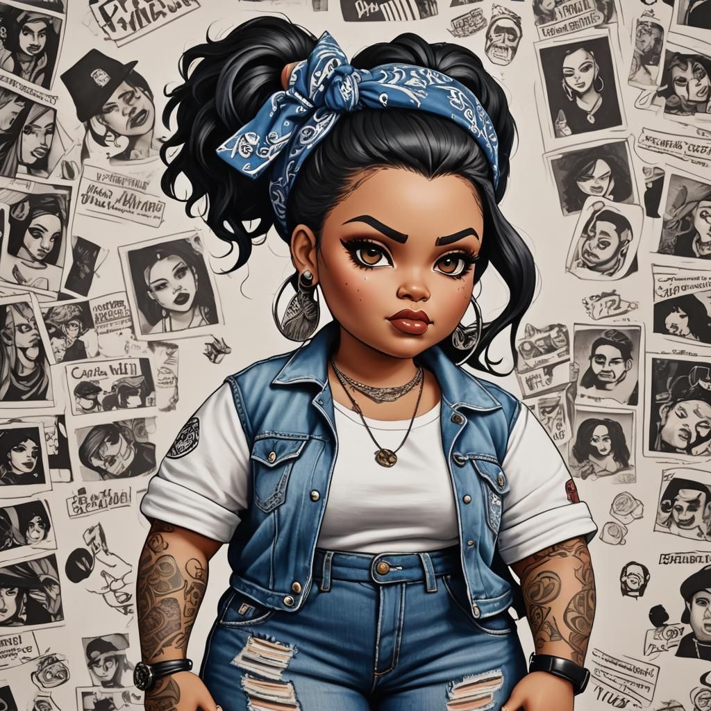 Bratz Doll Style Gangster Girl with Tattoos