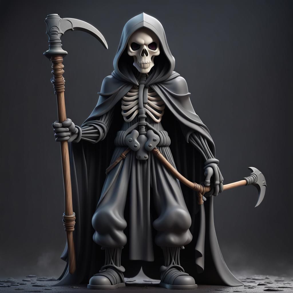 KAWS-Inspired Grim Reaper in T-Pose