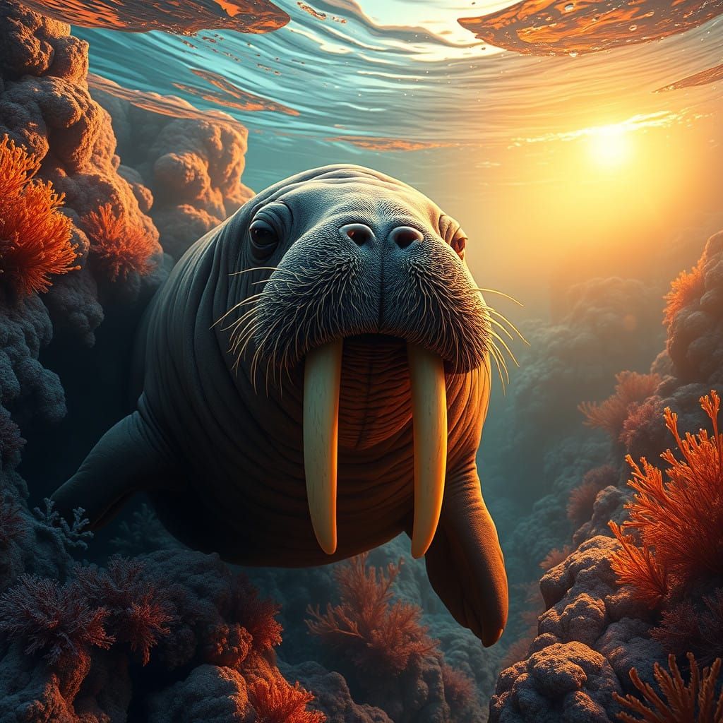 Surreal Coral Reef Adventure in Vibrant Realism Style