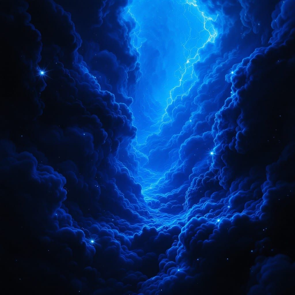Electric Blue Void in Cyberpunk Aesthetic