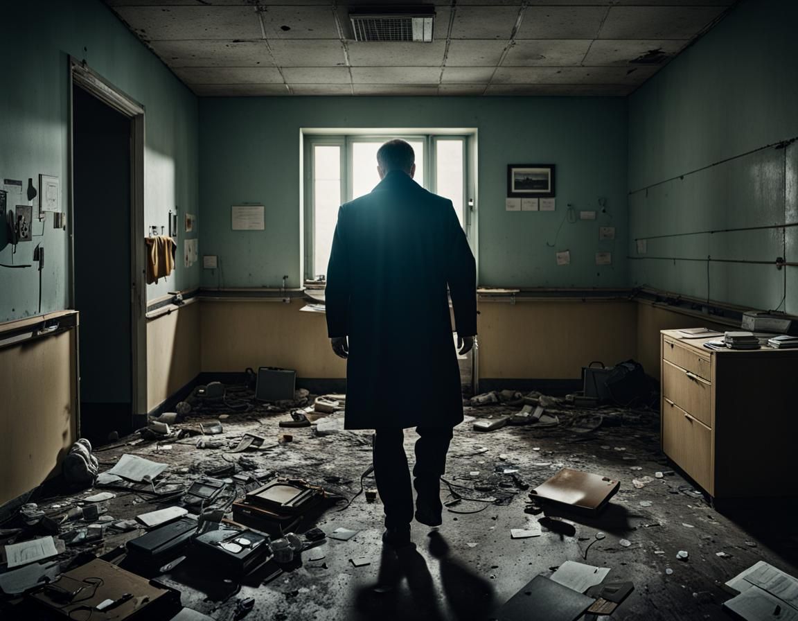 Investigator Enters Abandoned Hospital Room in Hyperreal Sty...