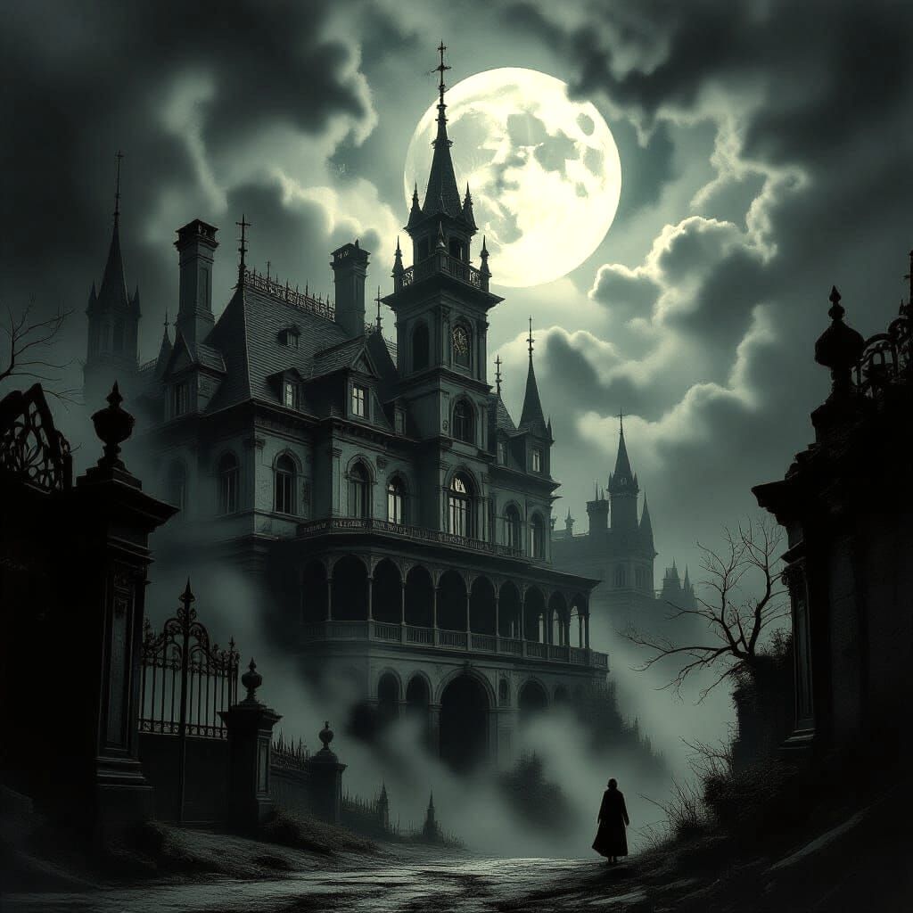 Haunting Gothic Fantasy Masterpiece in Victorian Style