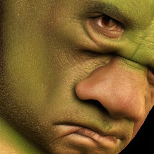 Photorealistic Hulk Portrait with Subtractive Lighting