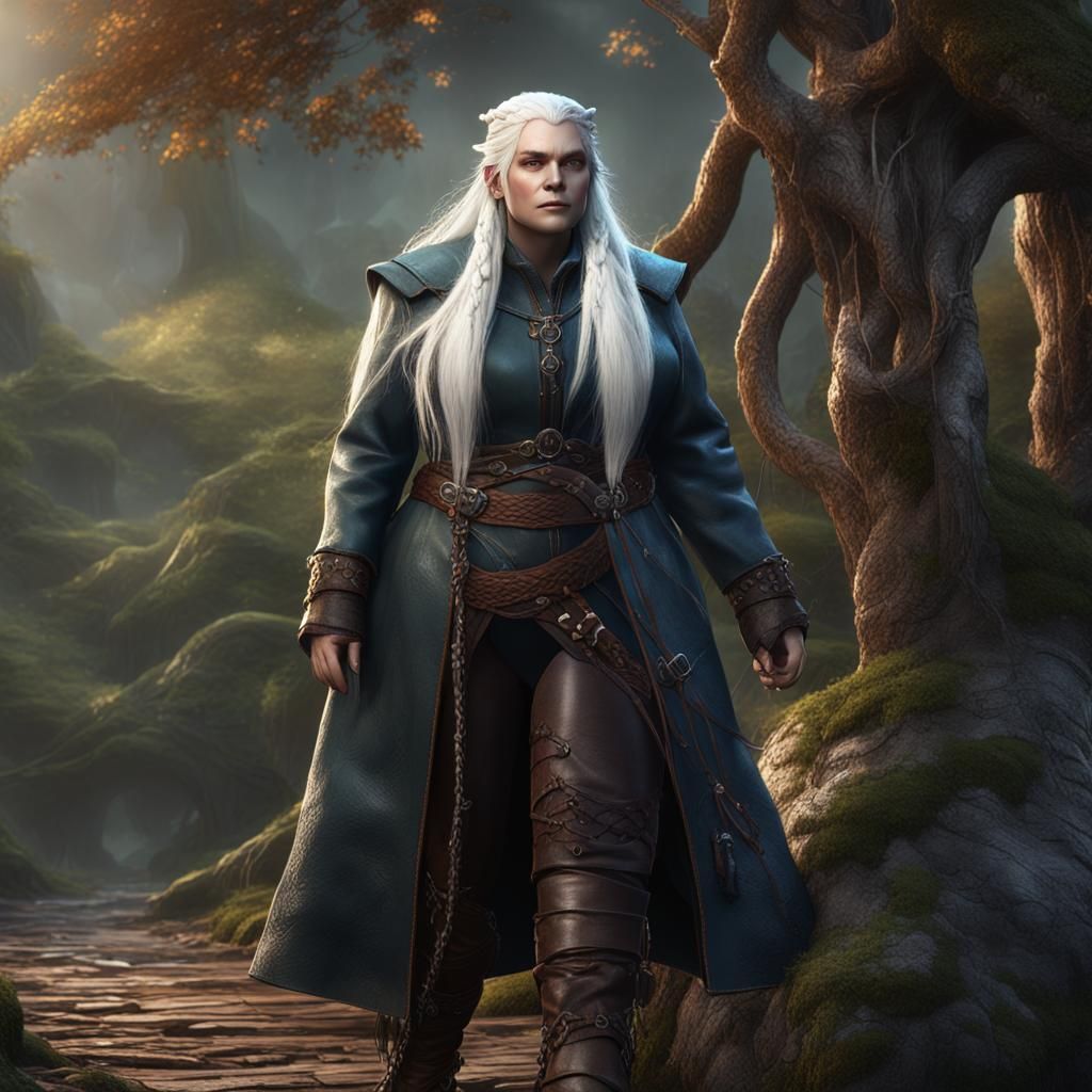 Obese Wood Elf with Leather Harness, Fantasy Art