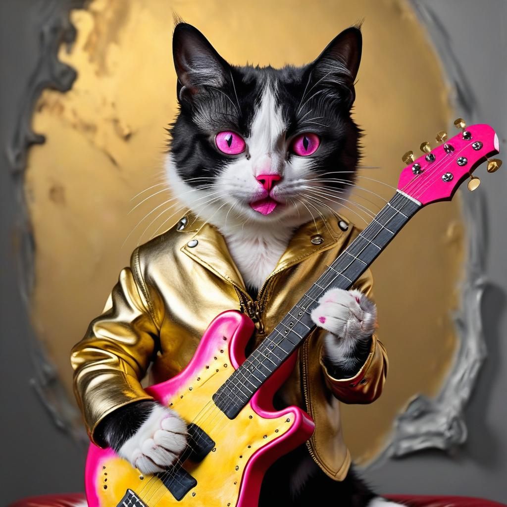 Cat Rocker in Surreal Salvador Dali Style