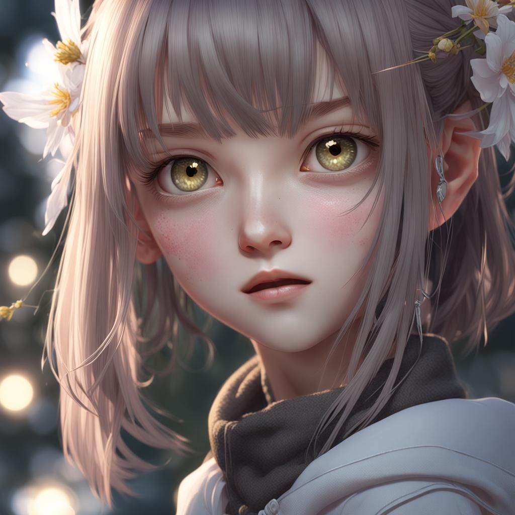 Anime Girl with Translucent Skin in 3D