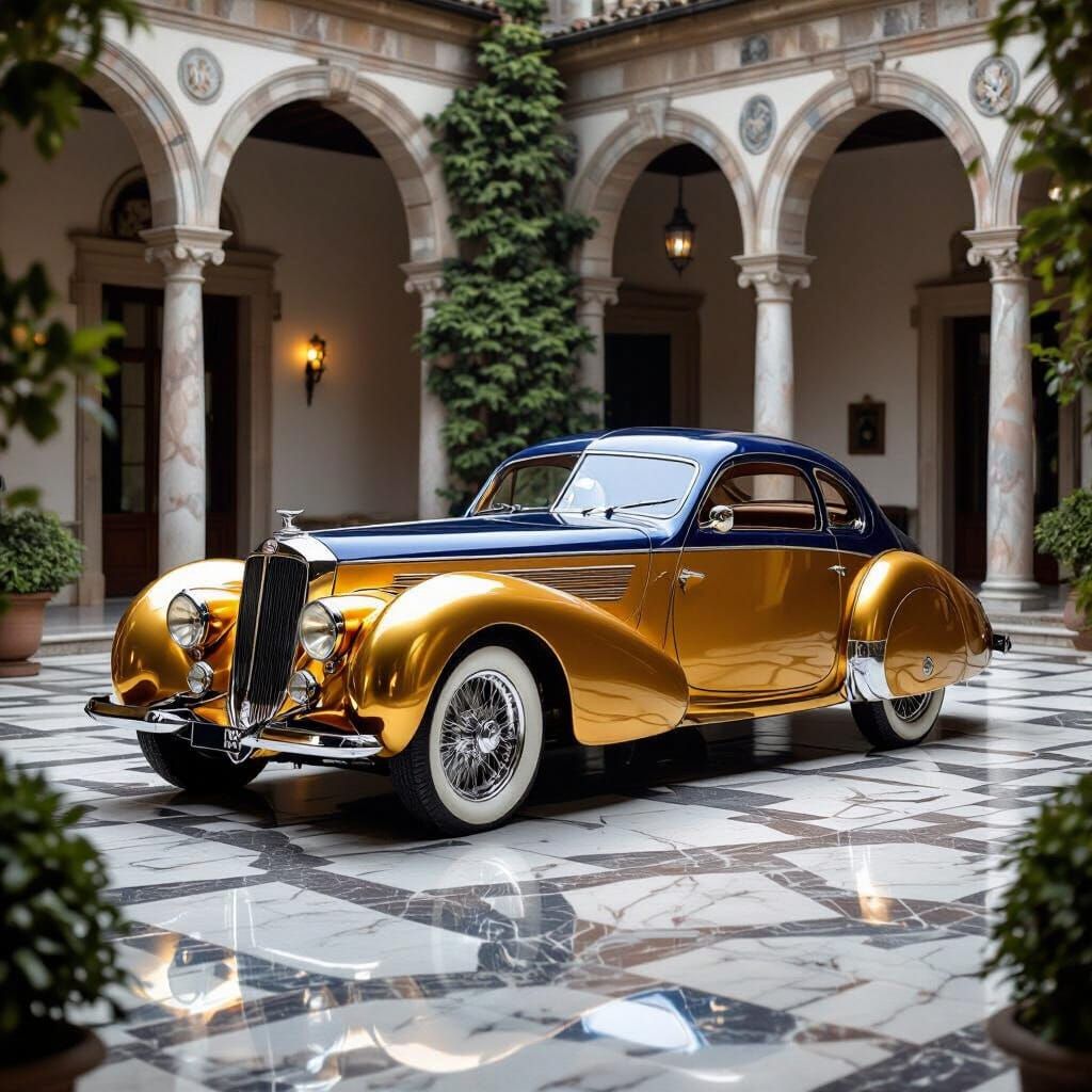 1939 Alfa Romeo in Italian Villa Courtyard